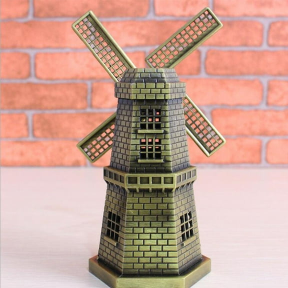 OUNONA Windmills Home Dutch Ornament Souvenir Decoration Bronze