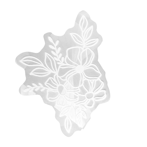 OUNONA White PVC Decorative Stickers for Windows and Doors Self Adhesive with Delicate Flower