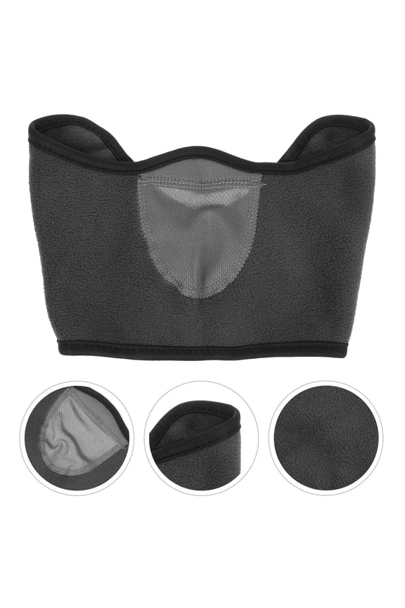 Windproof Neck Gaiter Face Mask Grey Polar Fleece 1Pcs