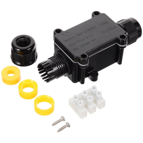 OUNONA Weatherproof Outdoor Wire Box, Black PC Enclosure for Electric , and Secure 1 Set