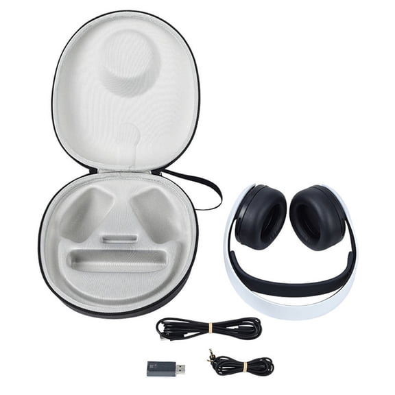 OUNONA Black Nylon Headphones Case, Protective Cover for Earphones, Travel and School Use, 1 Piece