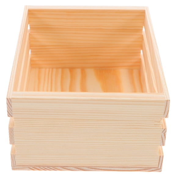 OUNONA Wood Nesting Storage Basket Bin for Desktop Display, Christmas Decor, Dollhouse Accessories and Storage Organizer