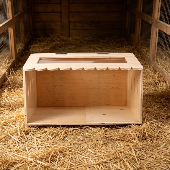 OUNONA Wood Chicken Brooder Box with Transparent Window for Poultry Indoor Raising and Easy Maintenance