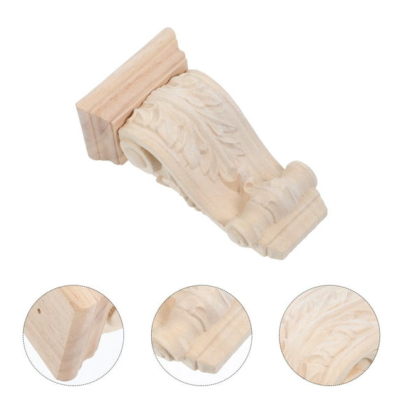 Homoyoyo Rustic Wooden Corbels Set of 1, Khaki Wood Decorative Corbel for Shelves and Furniture Support