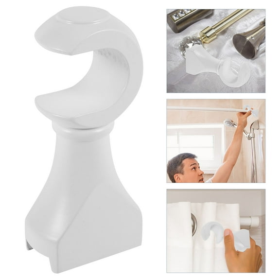 OUNONA Wood Curtain Rod Bracket for Home White Color Safe and Easy to Install 28mm