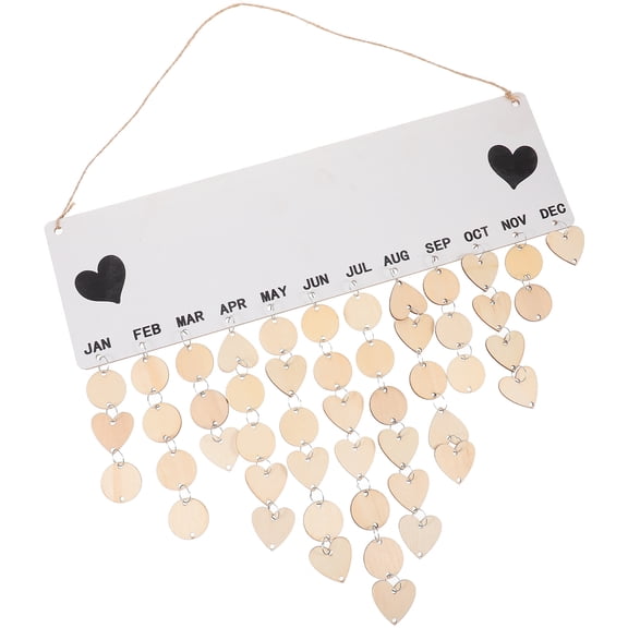 OUNONA  Wood Family Birthday Board Wooden Countdown Decor Erase Laminated Calendar