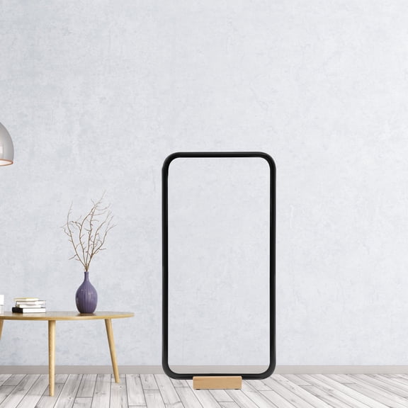 OUNONA Modern Light Brown Wooden Floor Mirror Stand Base, Mirror Support Frame for Home and Bedroom