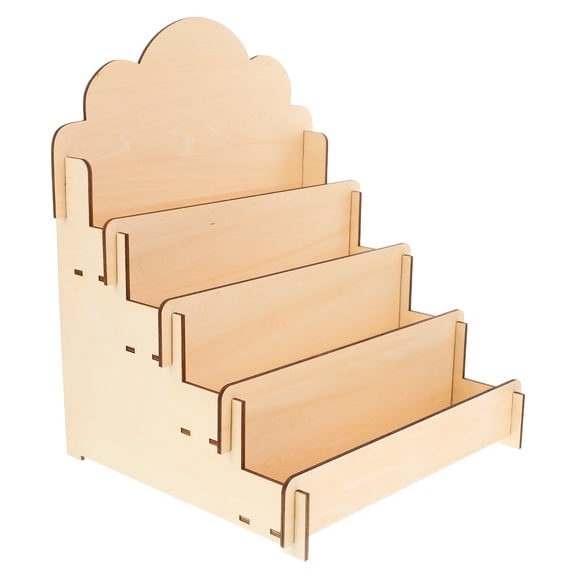 OUNONA Wood Greeting Cards Display Stand Tiered Postcard Display Rack Portable Card Holder for Retail Displaying Vendor Events Table Greeting Cards Rack