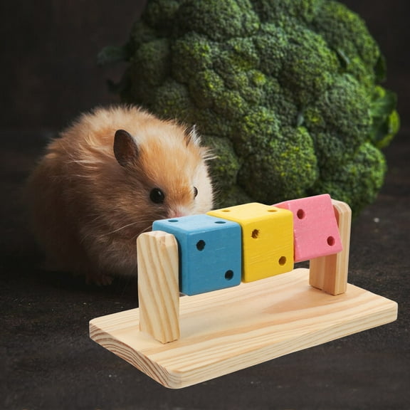 OUNONA Wood Hamster Enrichment Toys Small Pets Chew Toys For Hamsters Guinea Rats Mice Gerbils And Hedgehogs Small Animals