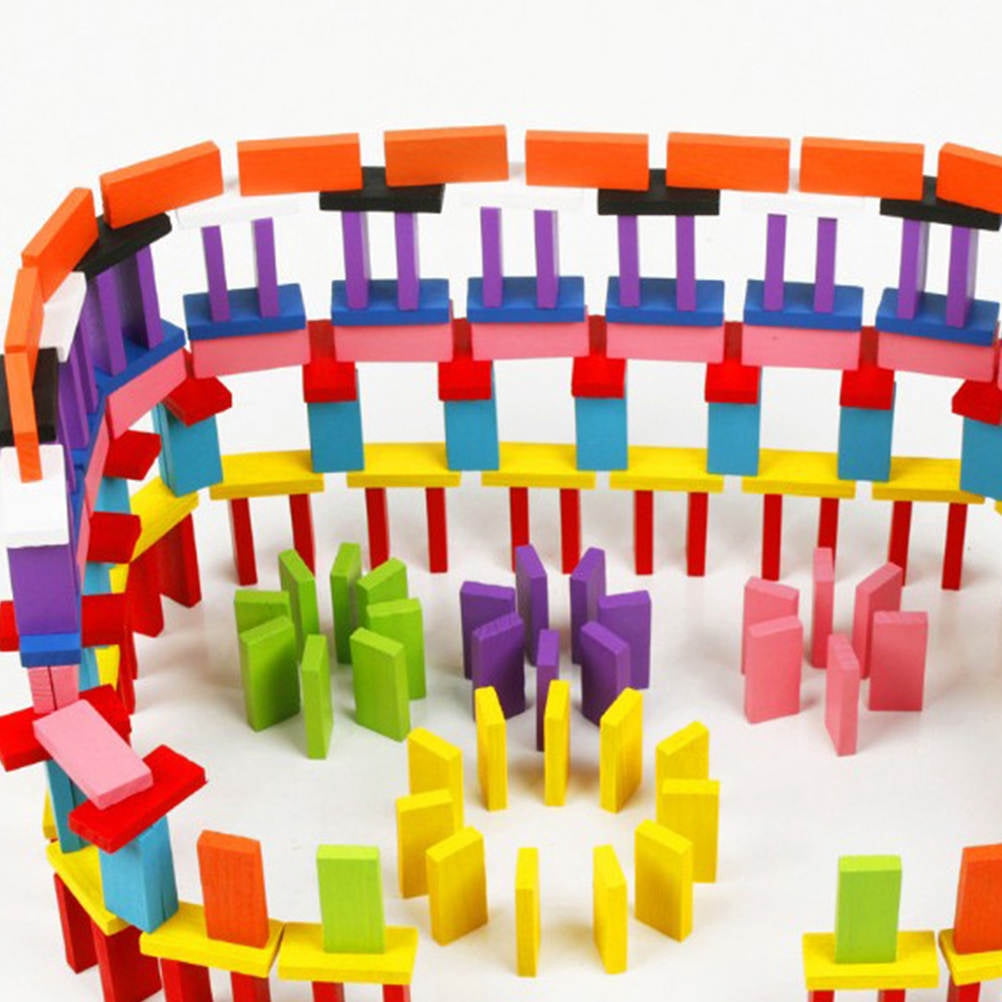 OUNONA Wooden Building Blocks Set with 120 Pieces for Kids Playing ...