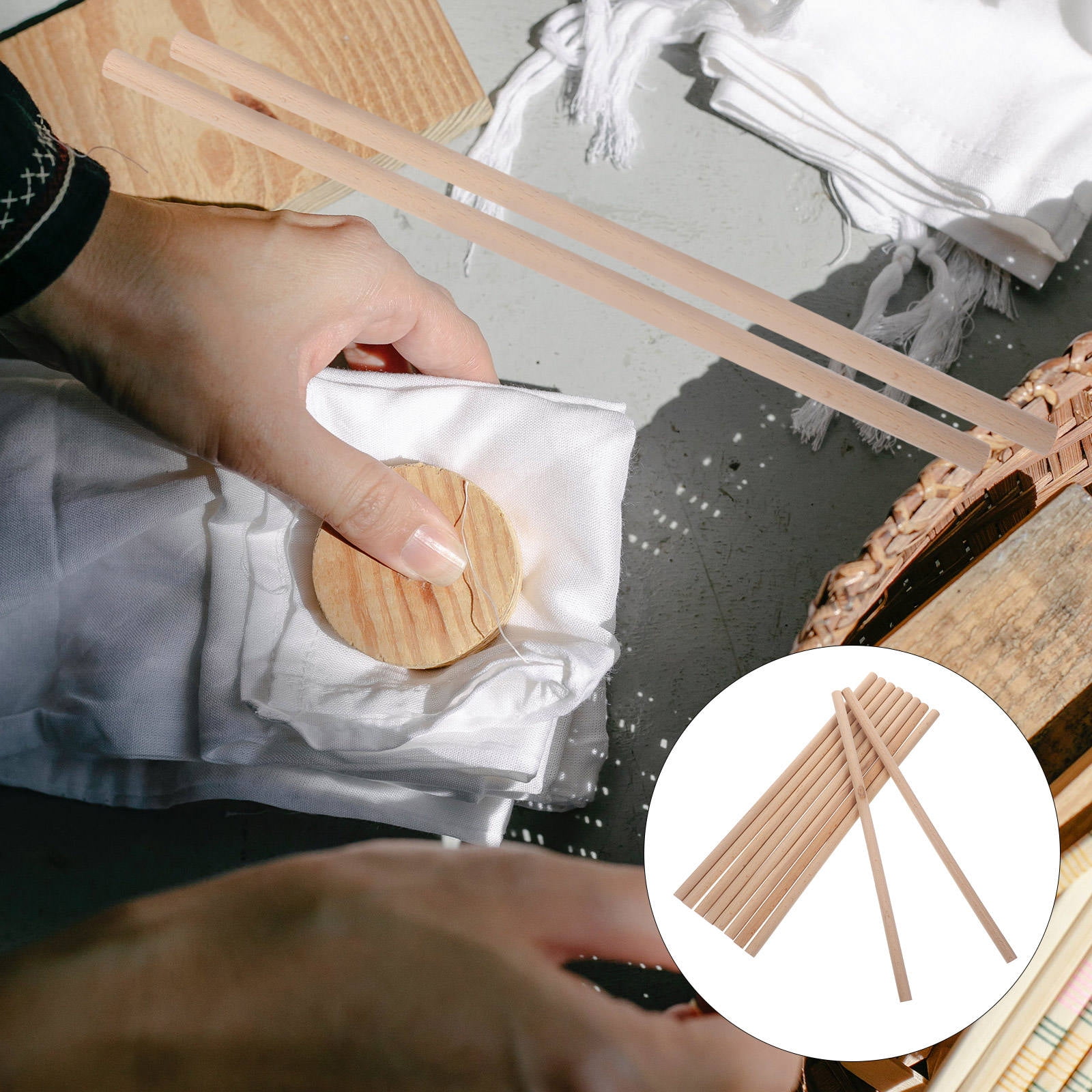 OUNONA 10pcs Wooden Craft Sticks for Kids, Khaki Wood Material Ideal for Arts and Crafts Projects
