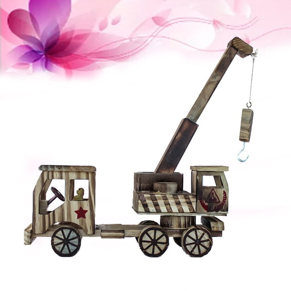 OUNONA Wooden Crane Model Decorative Toy Old Fashion Style Gift for Kids 14.5in