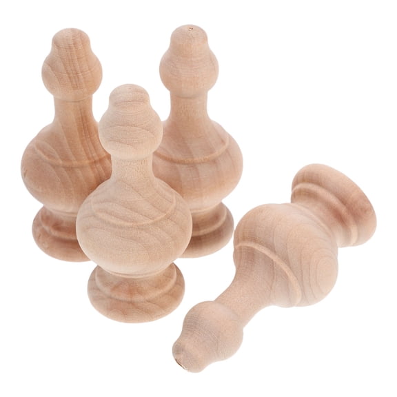 OUNONA Wooden Decorative Balusters for Home Furnishing with Solid Wood Material Khaki Color