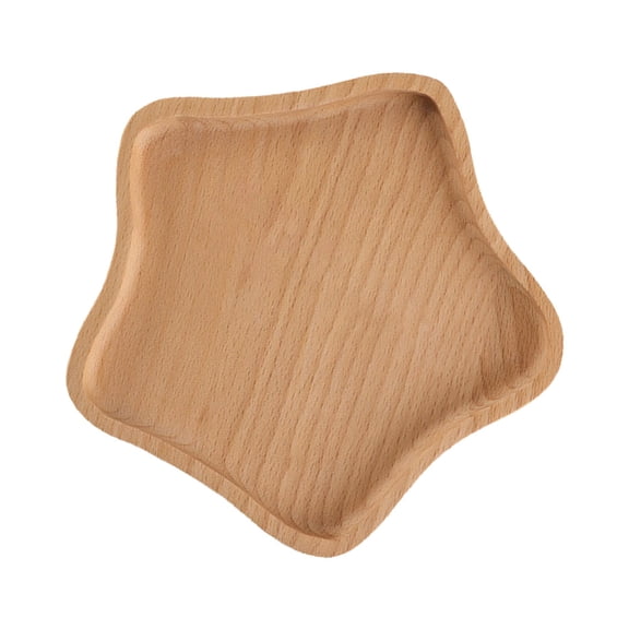 OUNONA Wooden Dinner Plate Cartoon Food Serving Chic Look