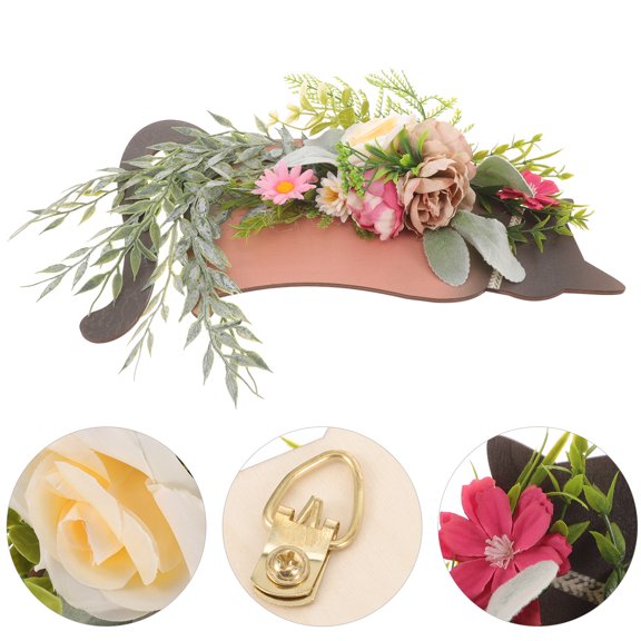 OUNONA Wooden Door Sign Pendant with Assorted Colors for Home Decoration Creates Warm Atmosphere 6x4 Inches