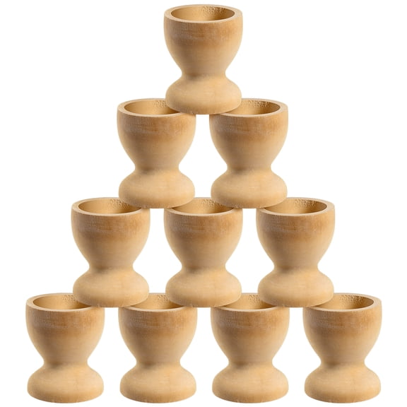 NUOLUX STOBOK 10pcs Wooden Egg Holder Household Kitchen Eggs Holding Cups Tabletop Refrigerator Egg Tray Container Wood Storage Holders (Wooden Egg Tray)