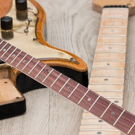 OUNONA Wooden Guitar Fingerboard Replacement for Electric Guitar Black Color Smooth Playing Experience 1 Piece