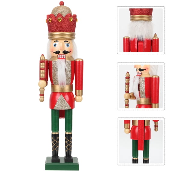 DRAFIDEEP Nutcracker Figurine Red Coat 1Pcs 16.5x4.7in