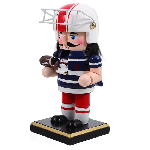 OUNONA Wooden Nutcracker Soldier Desktop Decor Unique Nutcracker for Tabletop Fireplace Living Room Sports Themed Party Gift for Sports Lovers