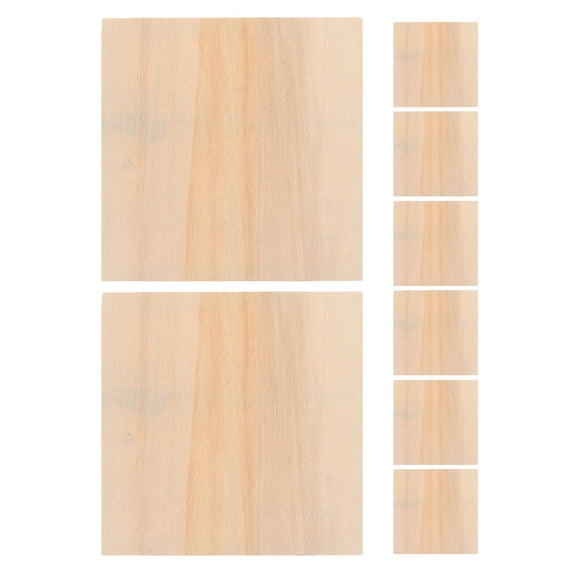 OUNONA Wood Picture Frames for Crafts Sturdy Handmade DIY Blank Wood Sheets Ideal for DIY Use Khaki Color 8 Pieces