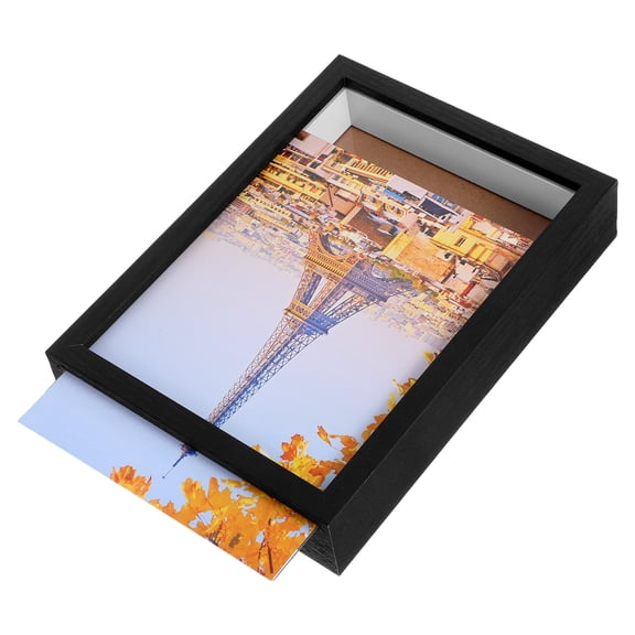 OUNONA Wooden Picture frame Hidden Safe with Creative Design for Home Storage and Decor Multi Color 6x8 Inches