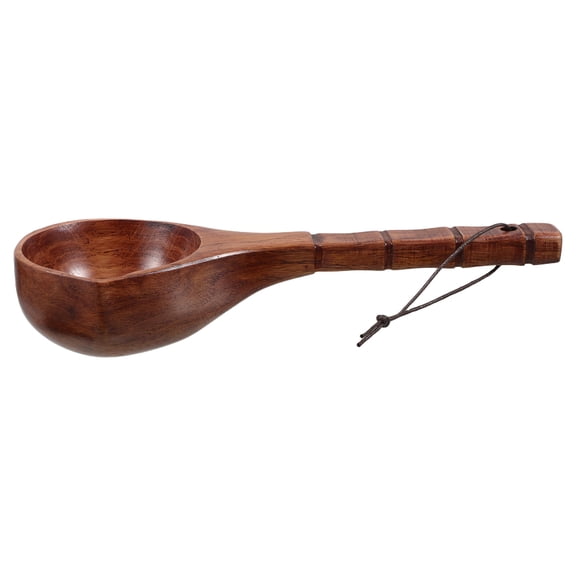OUNONA Wooden Water Ladle with Comfortable Grip for Home Use Traditional Chinese Design Coffee .5 Inches