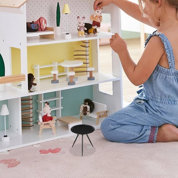 Tineasur Miniature Dollhouse Furniture End Table Indoor Display Accessory for Collectible Mini Decor