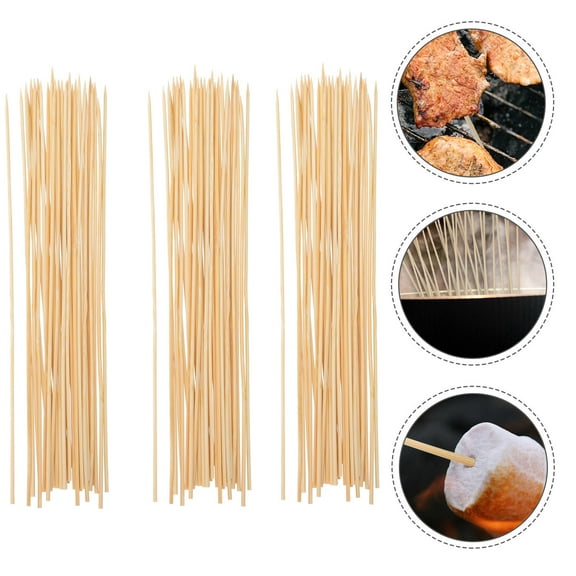 DRAFIDEEP Bamboo Barbecue Skewers Natural Bamboo 210Pcs 11.79X0.08X0.08in