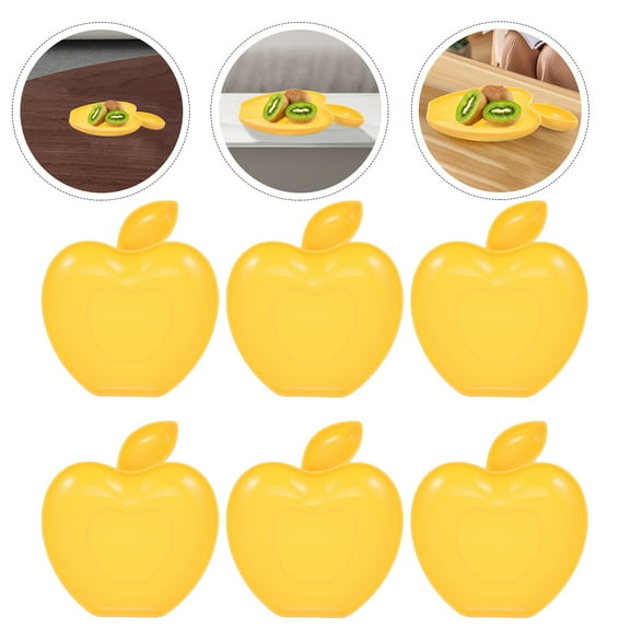 DRAFIDEEP Dumpling Plate With Dipping Saucer Yellow 6Pcs 8.7X6.9In For Restaurants