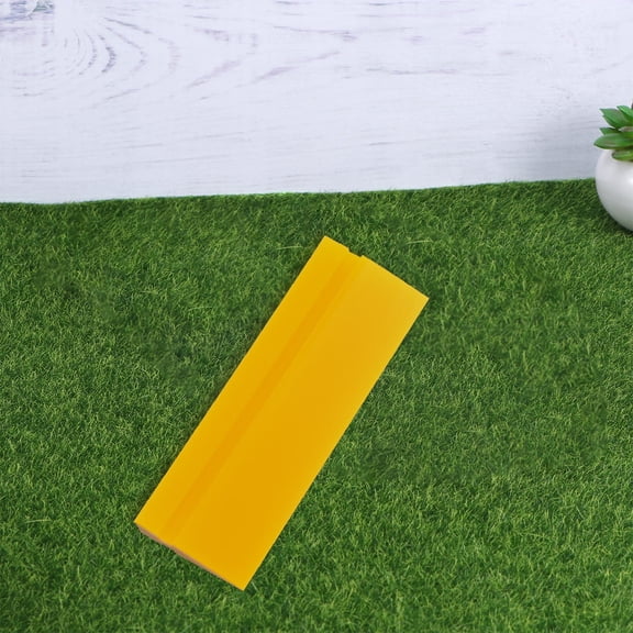 OUNONA Yellow Car Window Decal Film Application Tool with Smooth Edge Plastic Scraper for Easy Bubble-Free Installation