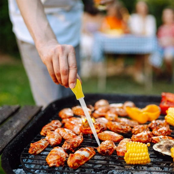 OUNONA Yellow Meat Injector for Marinade Liquid Material Healthy Cooking Tool for Home Use 2pcs