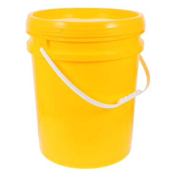 OUNONA Yellow Paint Pail with Airtight Seal Large Capacity PP Container for Paint Storage