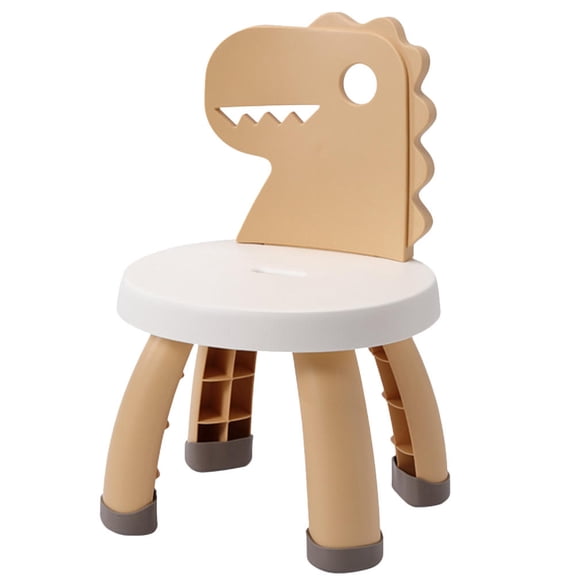 OUNONA Yellow Toddler Back Chair Cartoon Dinosaur Design Lightweight Kids Stool for Safe Sitting 70x50x50 cm