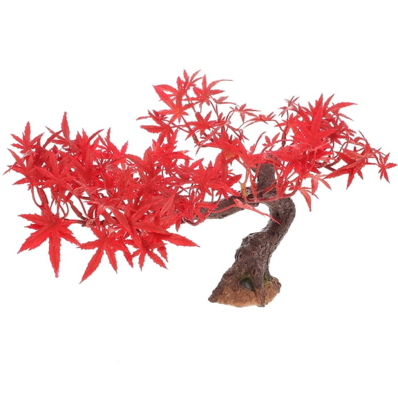 OUNONA Fake Red Maple Tree Adornment for Micro Landscape and Home Decorative Use