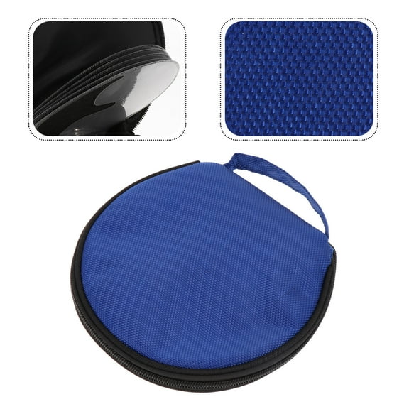 OUNONA Blue Dvd Storage Wallet with Large Capacity and Zipper Closure