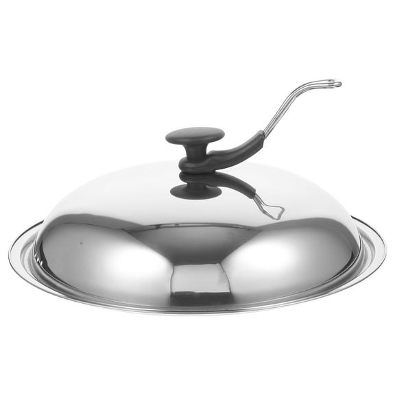 OUNONA cooker cover Pot Lid Stainless Steel Circular Standing Design for Hotel Kitchens 1Pack