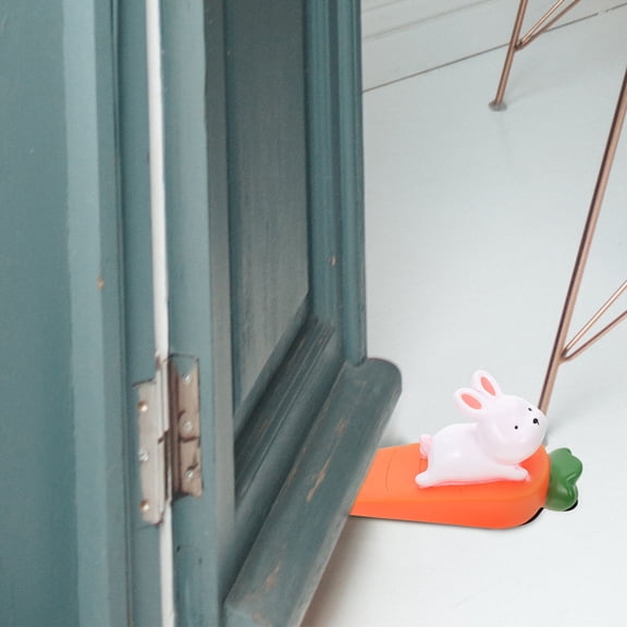 OUNONA Decorative Orange PVC Door Stopper 1 Piece for Home Safety and Door