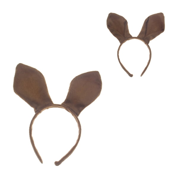 OUNONA Cute Kangaroo Headband Brown Plush for Cosplay and Photo Props