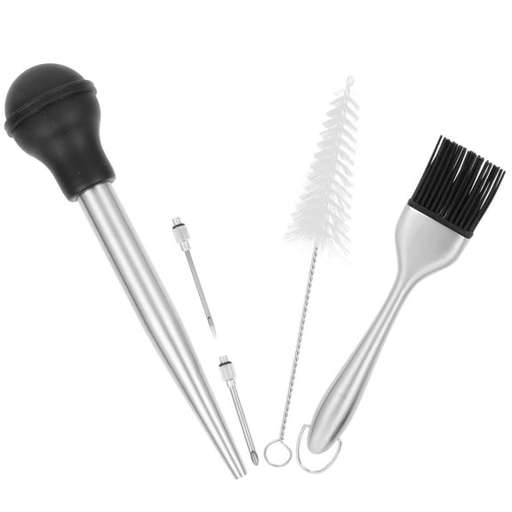 OUNONA Stainless Steel Meat Injector Needle for Grilled Food and for Outdoor BBQ and Camping Use 1 Set