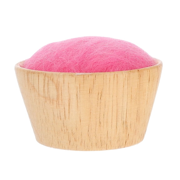 DRAFIDEEP Pin Cushion Red Wool Half Circle 1Set 2.4x2.4in