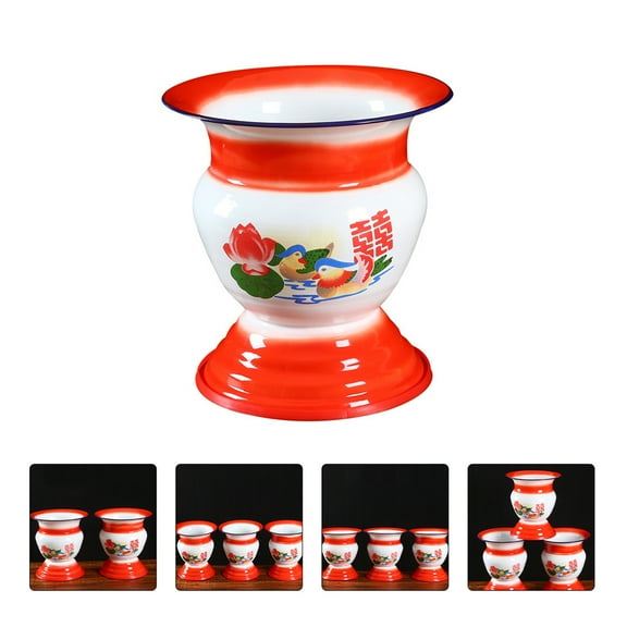 OUNONA for Toilet Seat Spittoon Enamel Container Unique Design