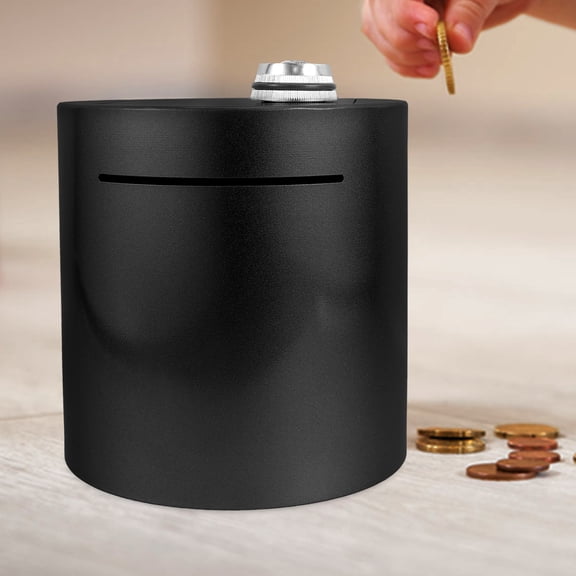 OUNONA Lockable Metal Money Tin Bank for Storage, Color, Secure Box, 1 Set