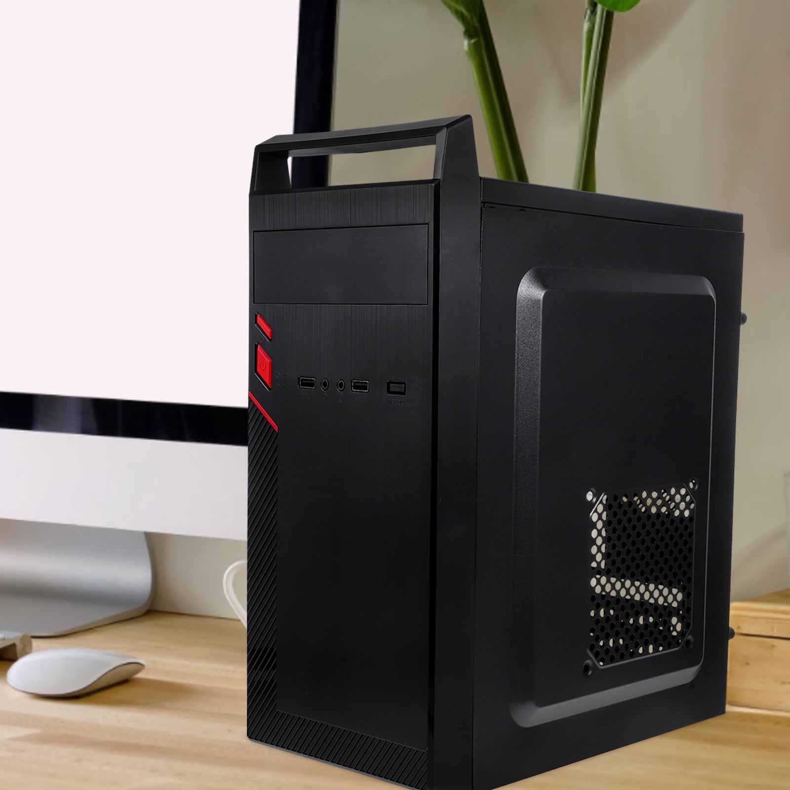 OUNONA Black PC Computer Case 1 Piece Computer Holder for Desktop Tower