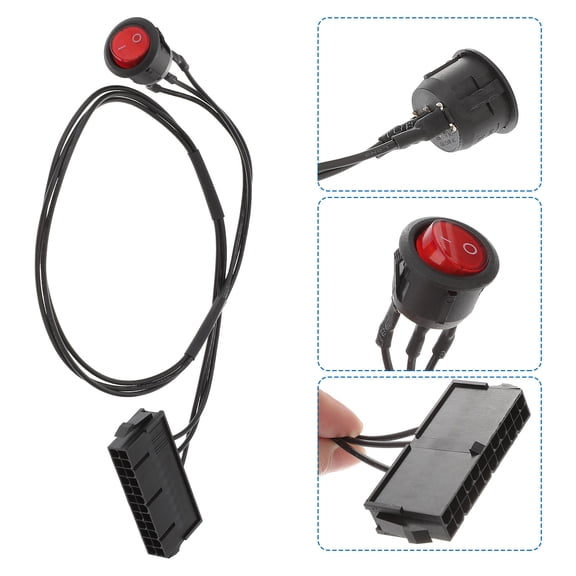 OUNONA Black Atx Power Supply Jumper Bridge Cable with LED Light for Motherboard Power Testing