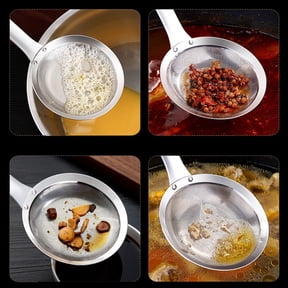 OUNONA Stainless Steel Kitchen Sieve with Plated , Resistant and Lightweight Strainer for Cooking and Baking