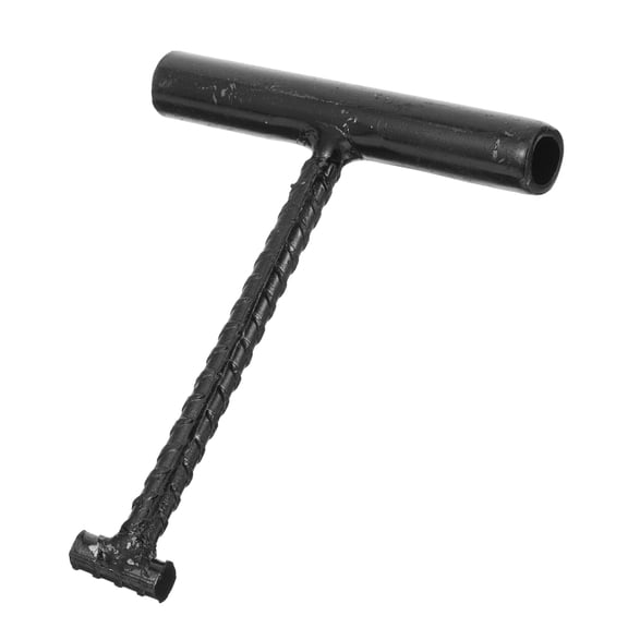 OUNONA 1Set Long Manhole Cover Hook Black Steel Tool for Maintenance Work and Construction Site