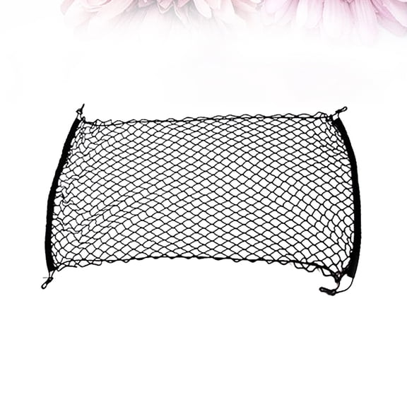OUNONA Trunk Mesh Storage Net Black with Hooks for Secure Car Cargo and Equipment