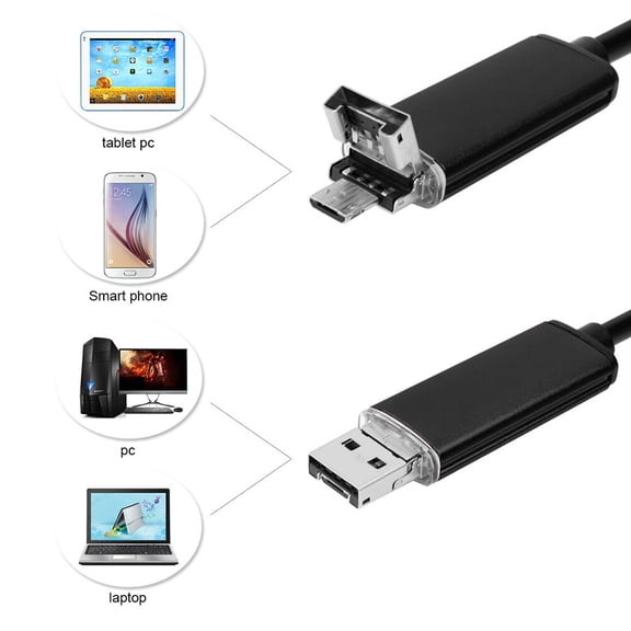 OUNONA USB Digital Inspection Camera Endoscope for PC and Smartphones, Black, 1 Set with High-Resolution Imaging