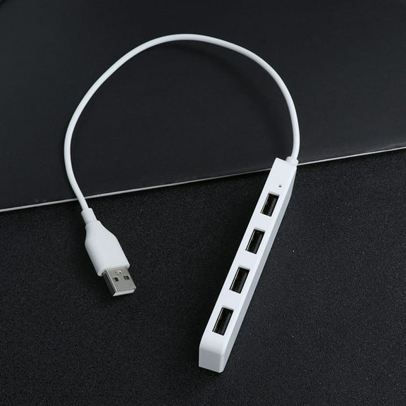 OUNONA Computer USB 2.0 Hub Adapter 4 Port Extension Splitter Compatible with Otg White
