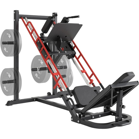 OUNUO Leg Press Machine for Home Use, Hack Squat Combo with Adjustable Footplate and Wheels